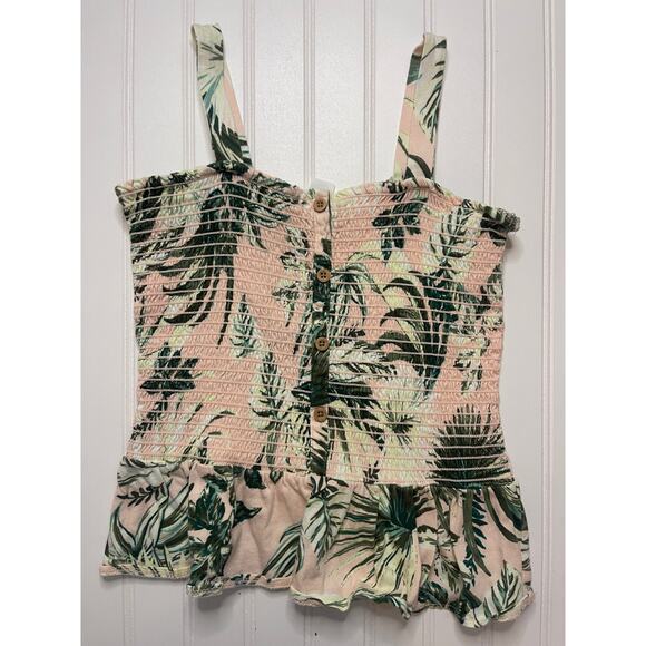 NWOT Old Navy Palm Leaves Ruched Tank Top Ruffles - Size Girl's 14/16 XL - Picture 1 of 5